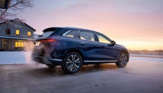 An SUV warming up on a cold winter's day