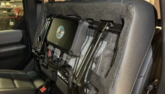 A car audio amplifier instillation in progress